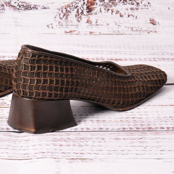 Via Spiga, Brown Mesh Heel Shoe, 1.5" Heel, Size 6.5 - Picture 6 of 7